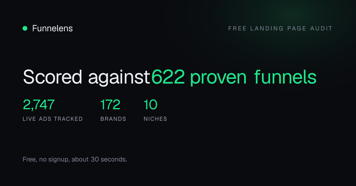 Drop your landing page and I'll tell you where it leaks logo